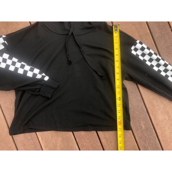 Zaprada Long Sleeve Hoodie Checkered Sweatshirt - Size M - Picture 2 of 7